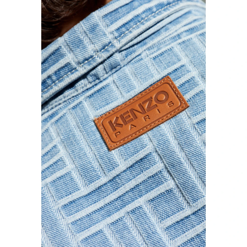 Kenzo Denim shirt met korte mouwen Blue Heren