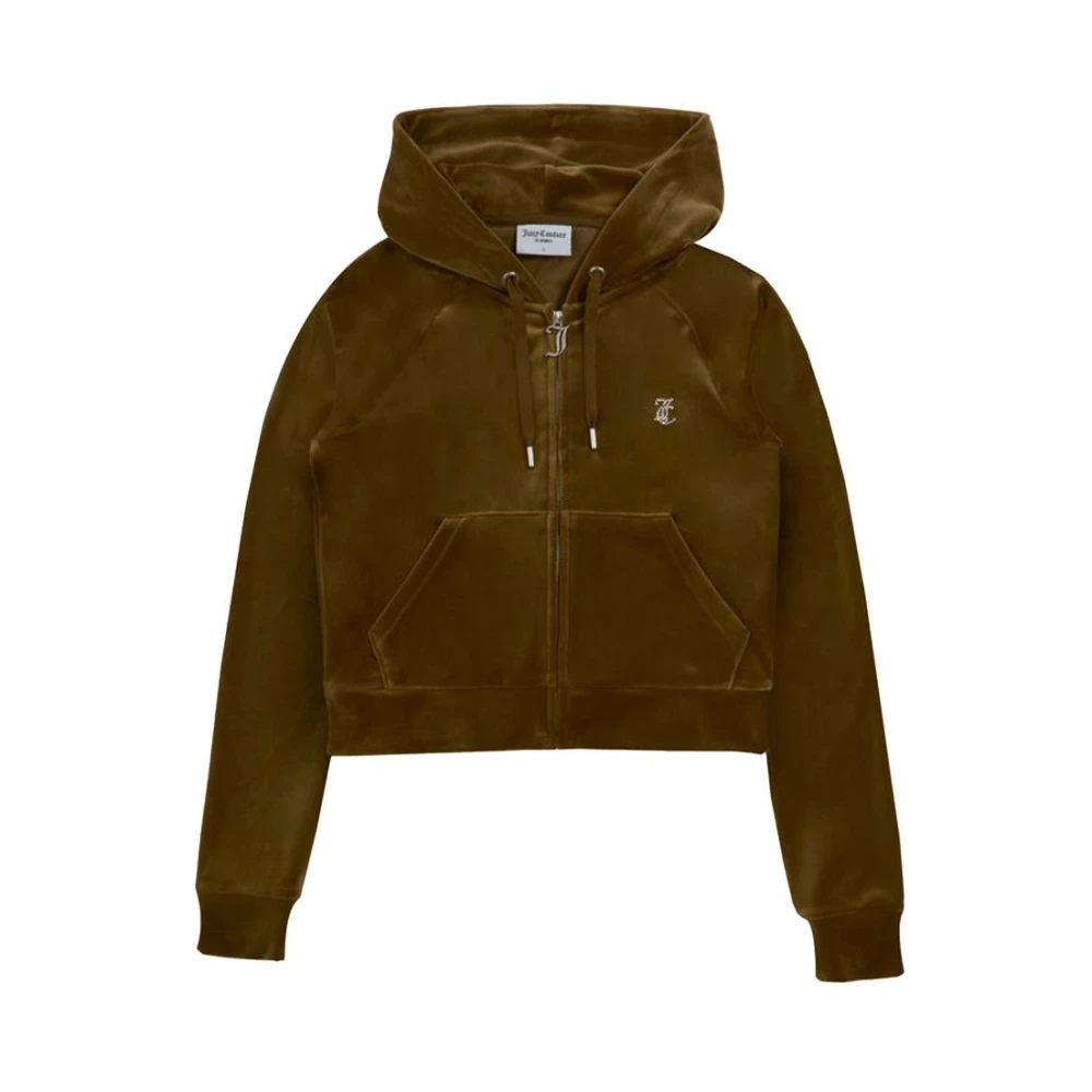 Juicy Couture Velours hoodie met kristalversieringen Green Dames