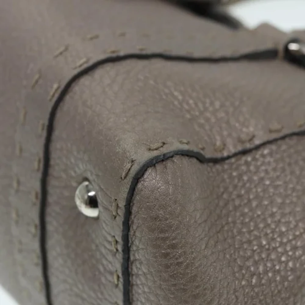 Fendi Vintage Pre-owned Leather fendi-bags Gray Dames