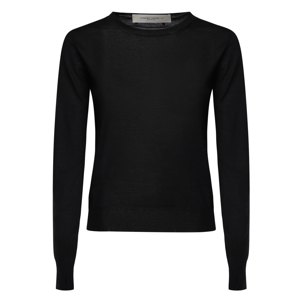 Golden Goose Svart Merinoull Crew Neck Tröja Black, Dam