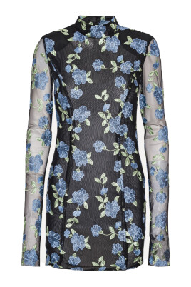 floral-mesh-mini-dress