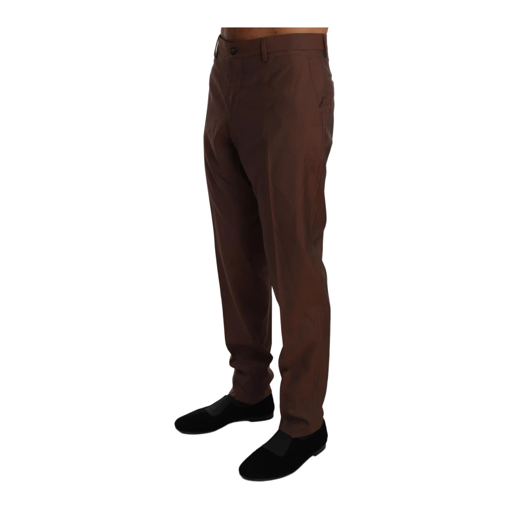 Dolce & Gabbana Brown Wool Silk Formal Trousers Pants - IT54 | XXL - Image 2