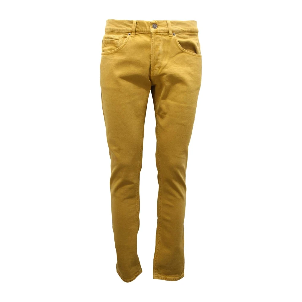 Dondup Men's Yellow Slim-Fit Trousers,, Skinny Fit Denim Trousers Made In Italy W30