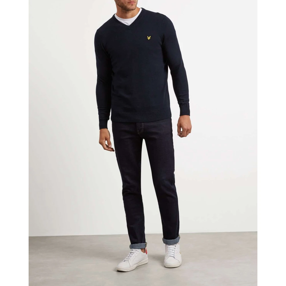 Lyle & Scott V-neck Knitwear Blue Heren