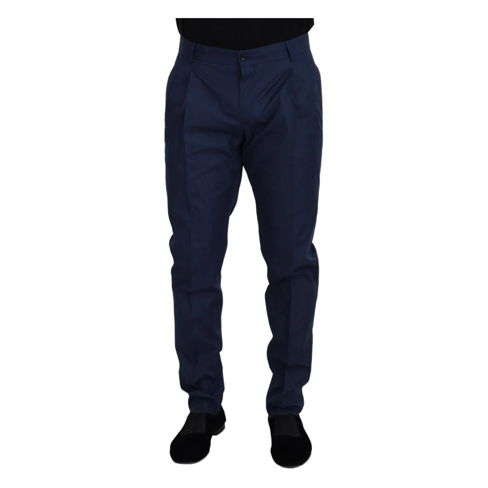 Dolce & Gabbana Blue Silk Chinos Trousers Trousers - Male - Chinos - Blue - S - Trousers - Image 3