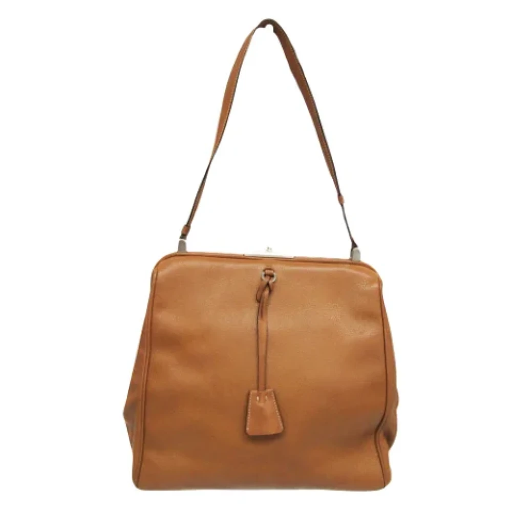 Prada Vintage Pre-owned Leather prada-bags Brown Dames