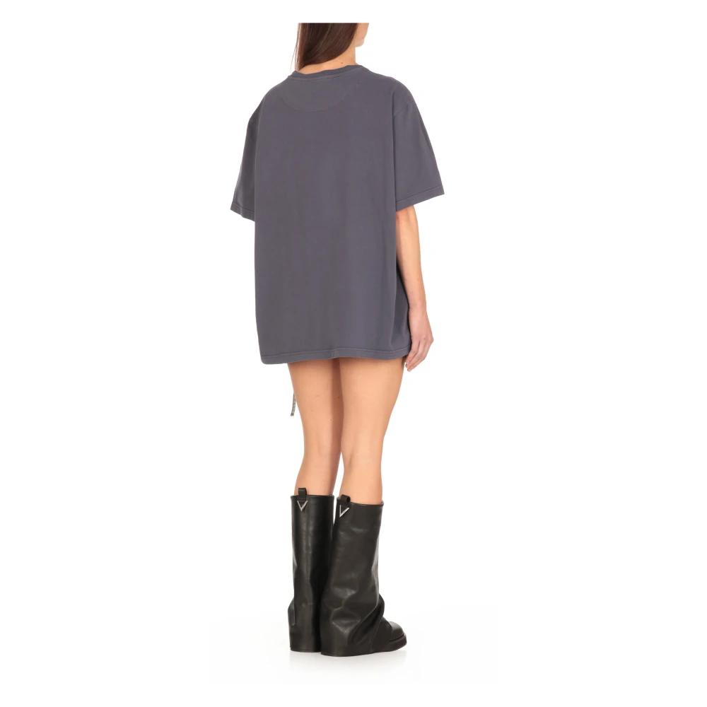 The Attico Paarse Katoenen T-shirt met Geborduurd Logo Purple Dames