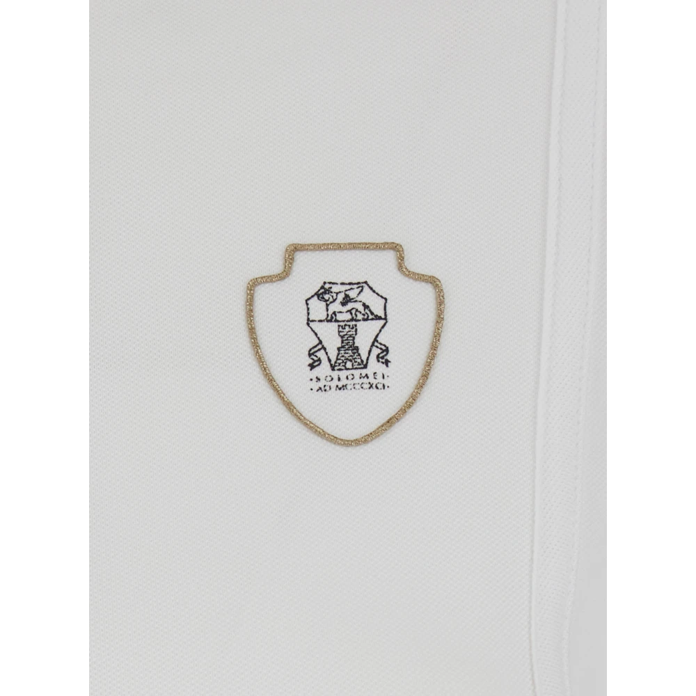 BRUNELLO CUCINELLI Witte Jurk met Logo Borduursel en Wijd Uitlopend Ontwerp in Katoen White Dames