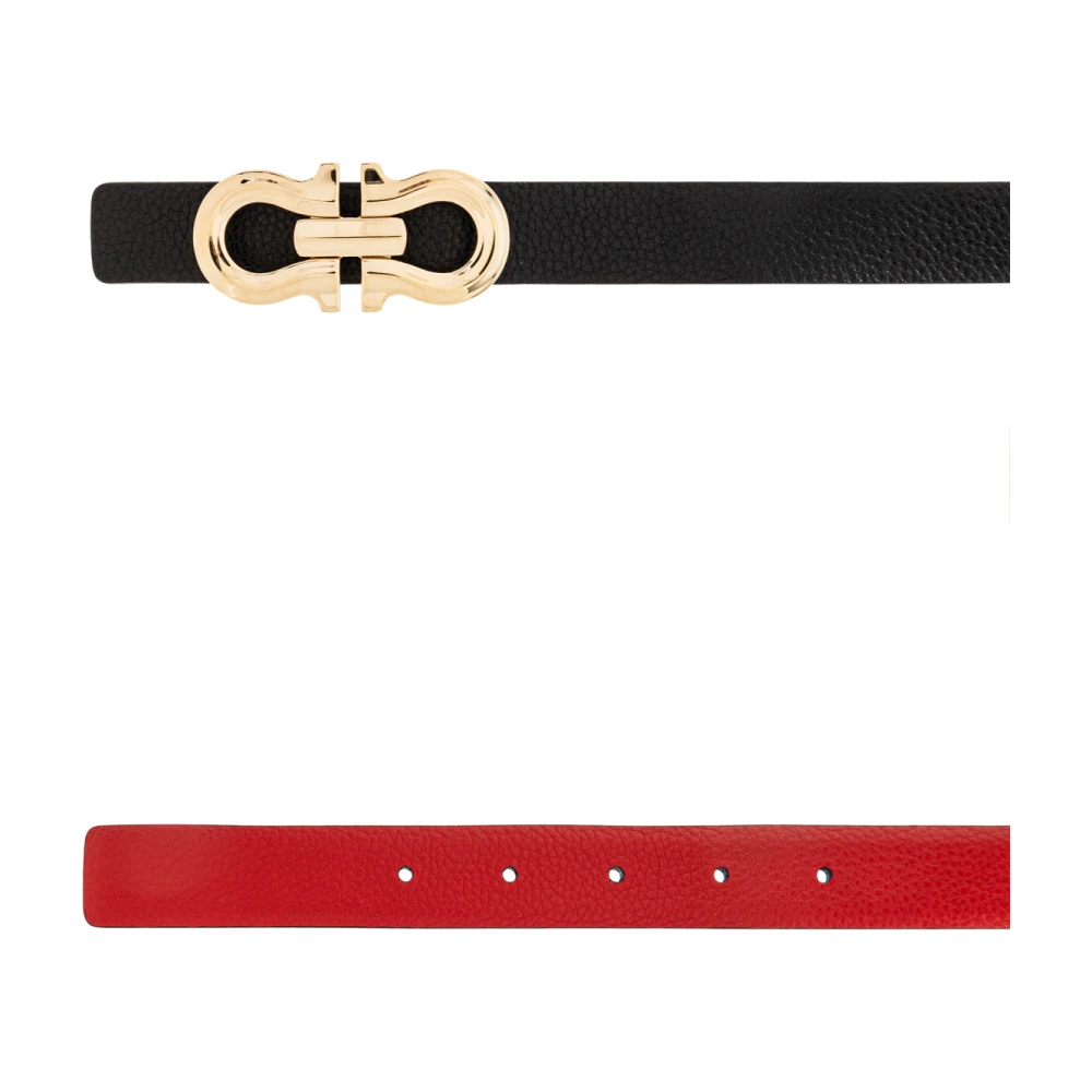 Salvatore Ferragamo Omkeerbare riem Black Dames