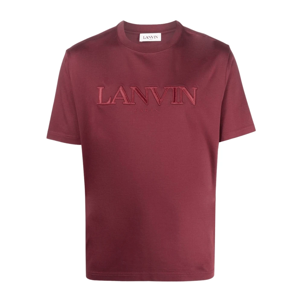 Lanvin Bordeaux Geborduurd Tee-Shirt Parijs Red Heren