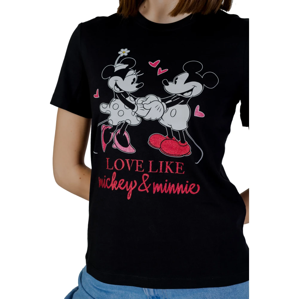 Only Mickey Valentine T-Shirt Collectie Black Dames