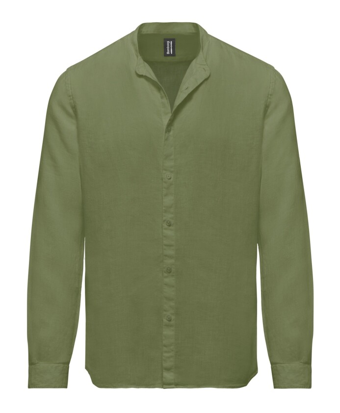 mandarin-collar-linen-shirt