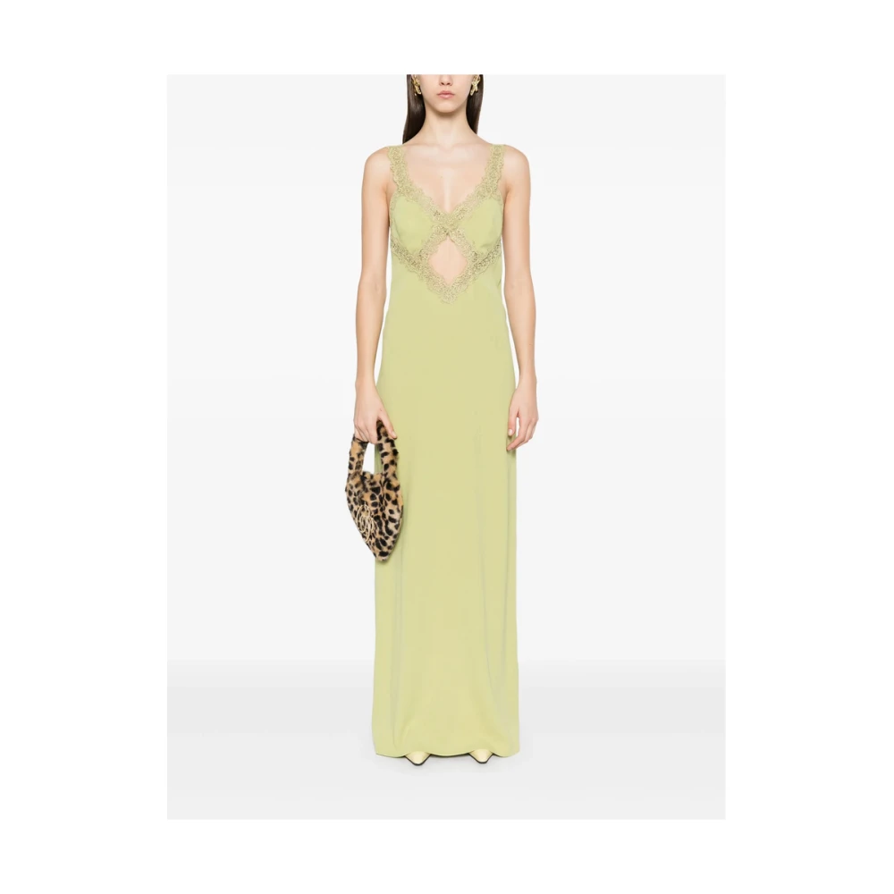 Blumarine Groene Jurk met Uitgesneden Details en Achtersplit Green Dames