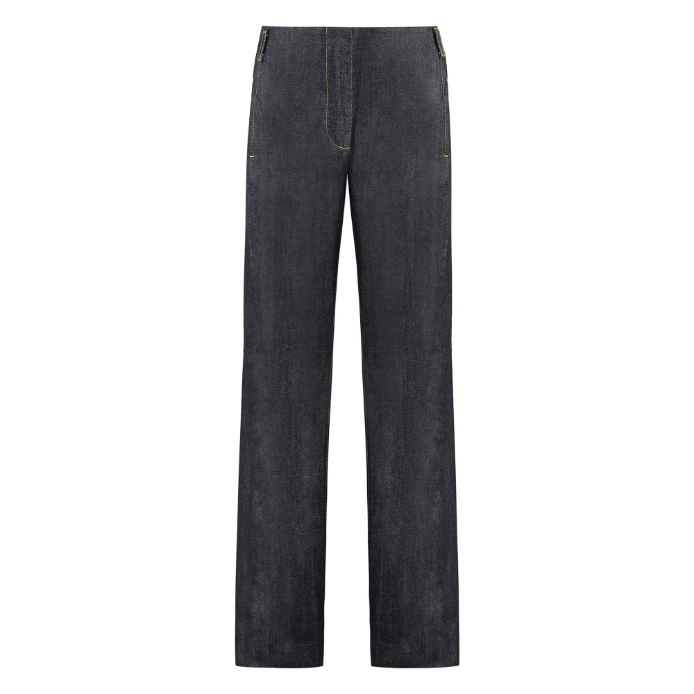 TORY BURCH Katoenen Wide-leg Jeans met Zakken Blue Dames