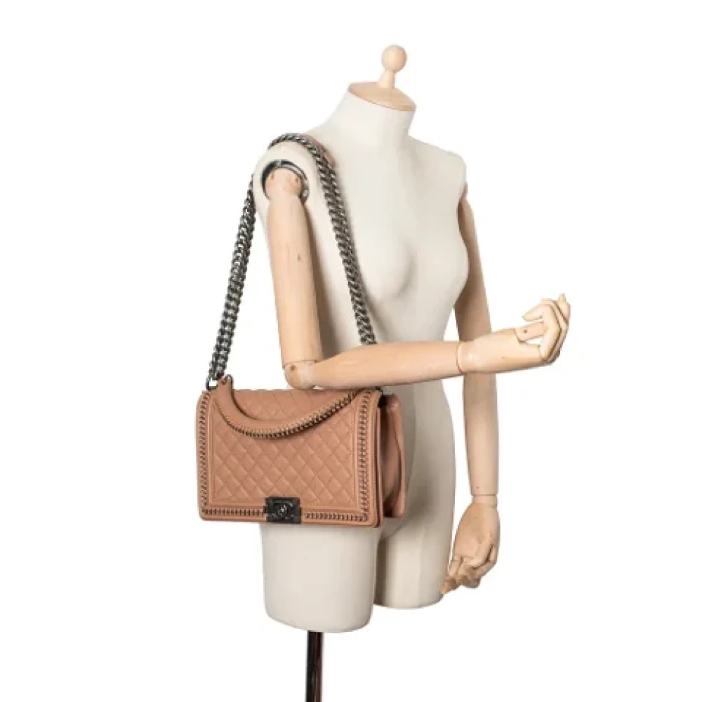Chanel Vintage Pre-owned Leather handbags Beige Dames
