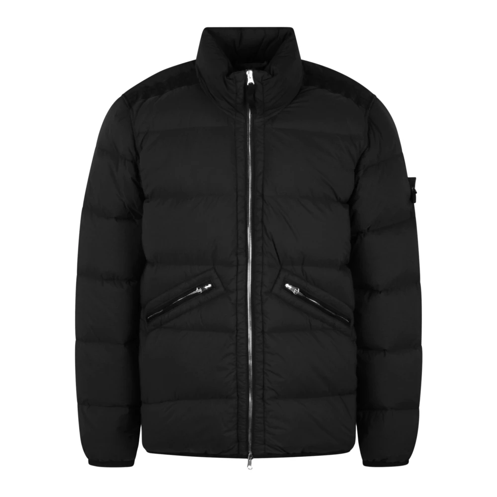 Stone Island Gewatteerde Donsjack Zwart Black Heren