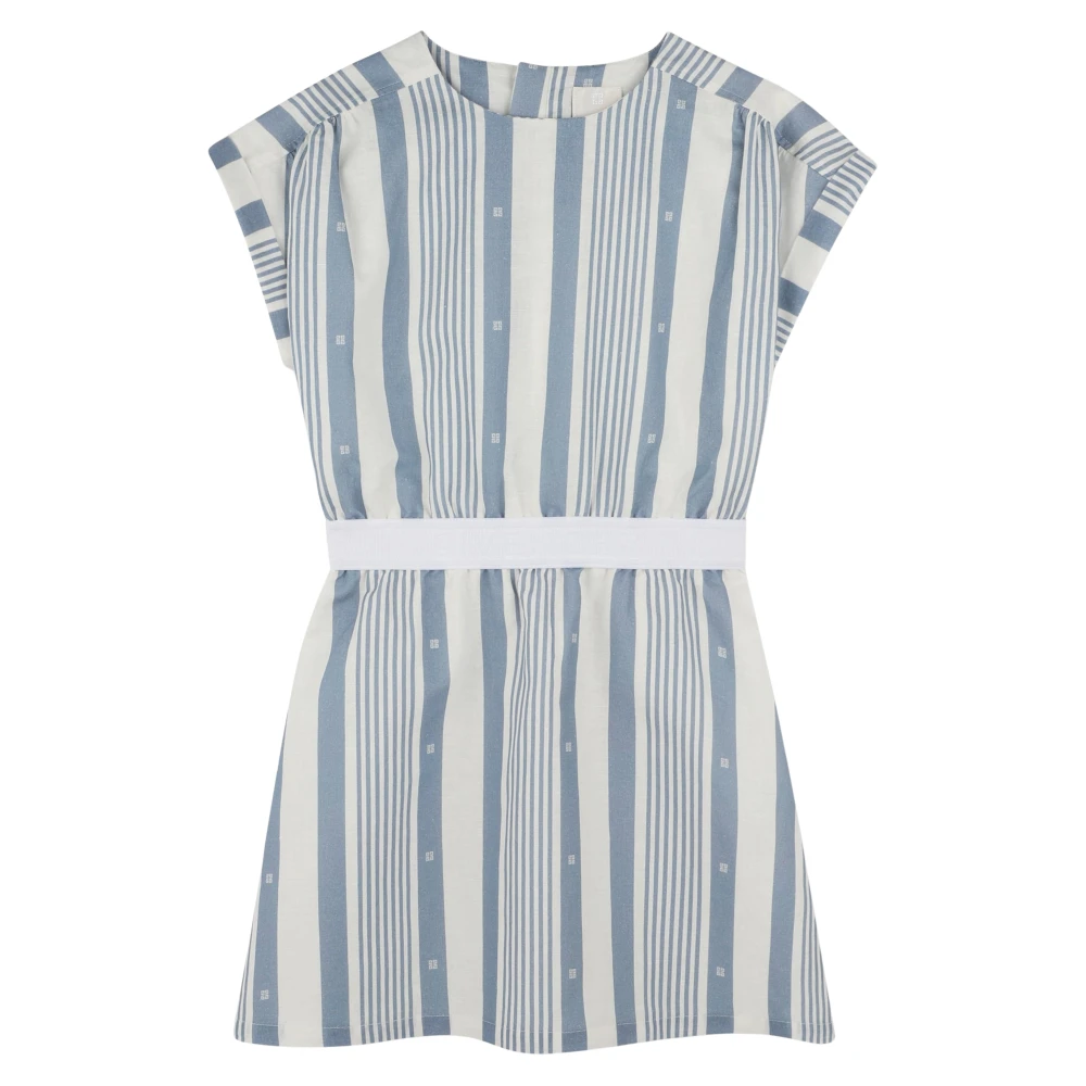 Givenchy Girls Blue Dresses, 12 Y, Striped Linen Dress