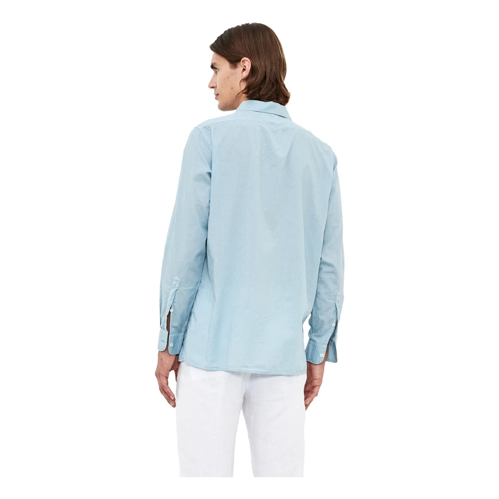 Massimo Alba Heldere Blauwe Katoenen Overhemd Elegant Ontwerp Blue Heren