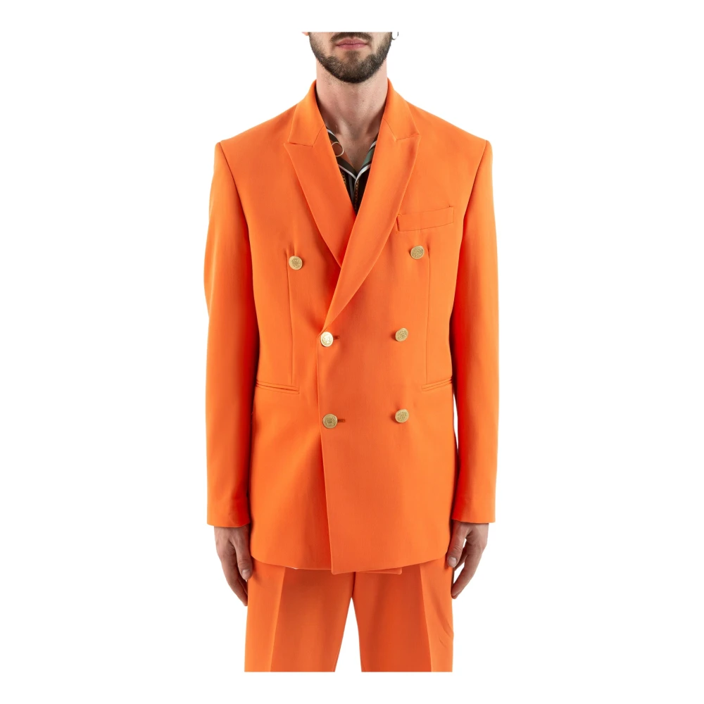 Corsinelabedoli Men's Orange Peter Double-Breasted Blazer