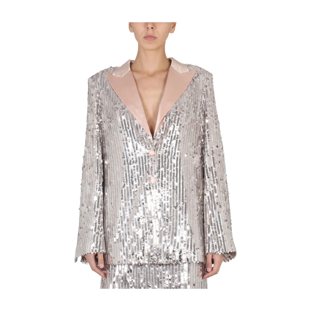 Rotate Birger Christensen Sequined Blazer Gray Dames