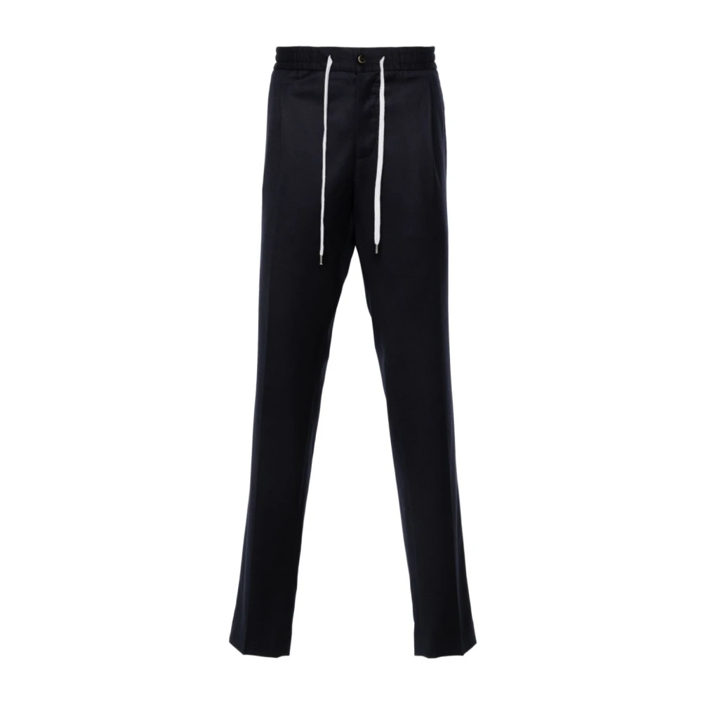 PT Torino Blauwe Wollen-Zijden Broek Blue Heren
