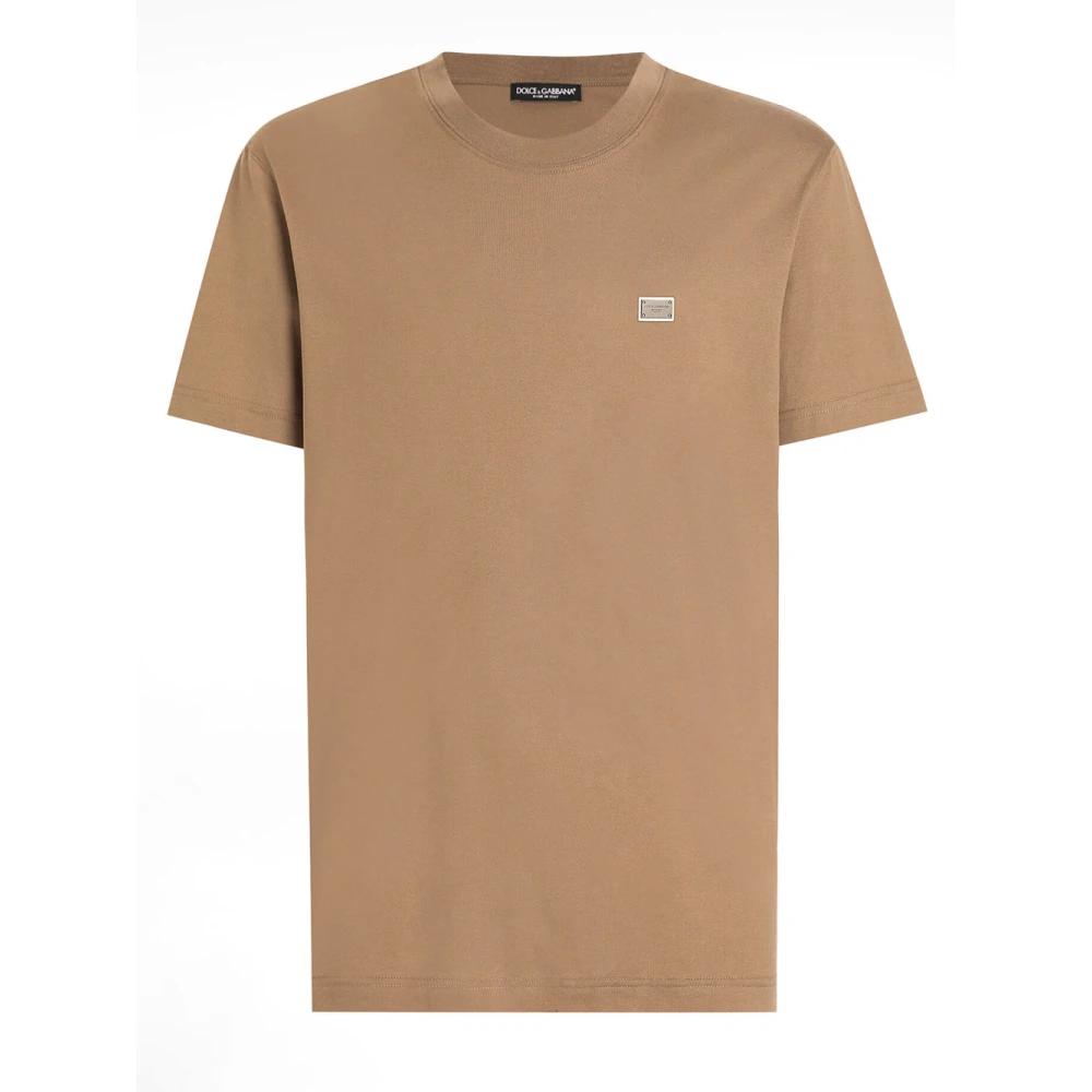 Dolce & Gabbana Brun Stilren Grafisk T-Shirt