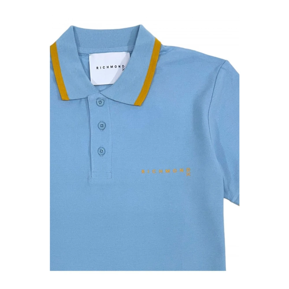 John Richmond Heren Breaker Polo Shirt Blue Heren