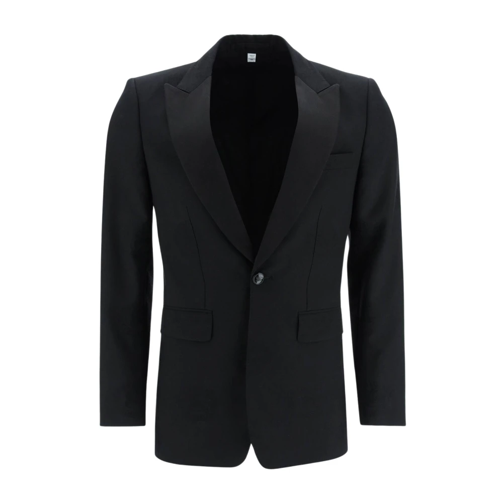 Burberry Slim Cut Jacquard Tuxedo Jacket Black Heren
