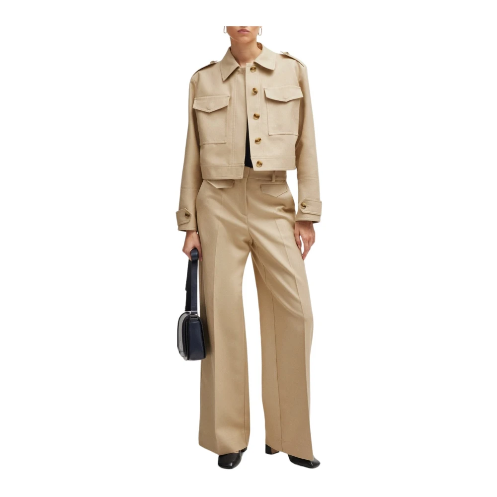 Boss Stijlvolle Jafeli Open Coat Beige Dames