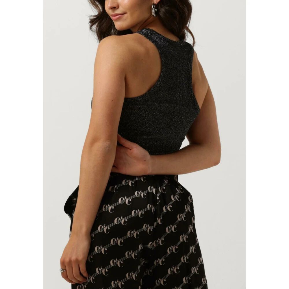 Co'Couture Glitter Tank Top voor Vrouwen Black Dames