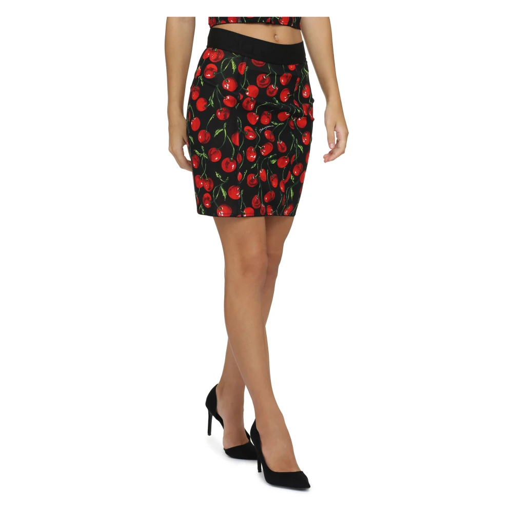 Dolce & Gabbana Cherry Print Mini Rok Multicolor Dames