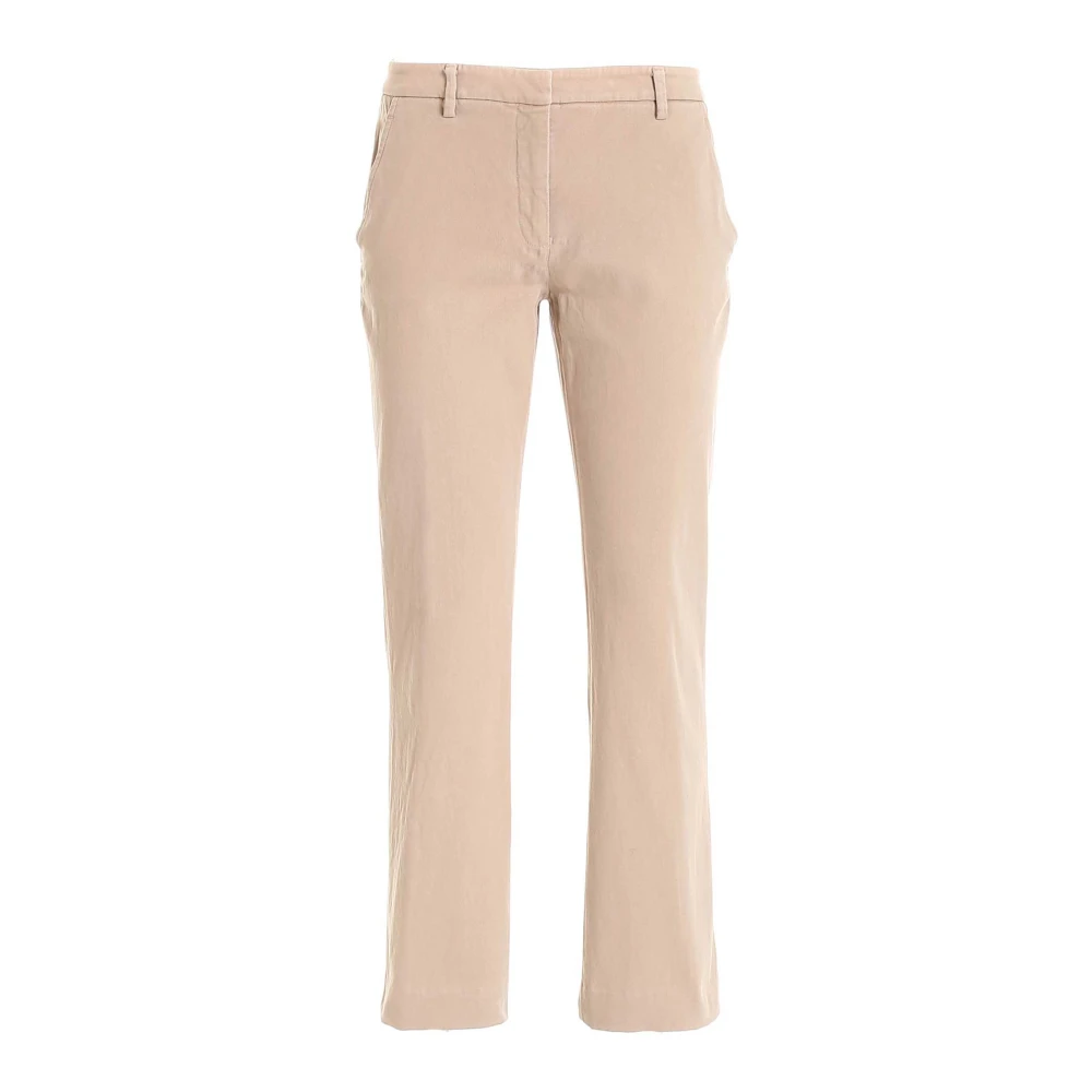 True Royal Beige Katoen Elastaan Broek Gemaakt in Italië Beige Dames