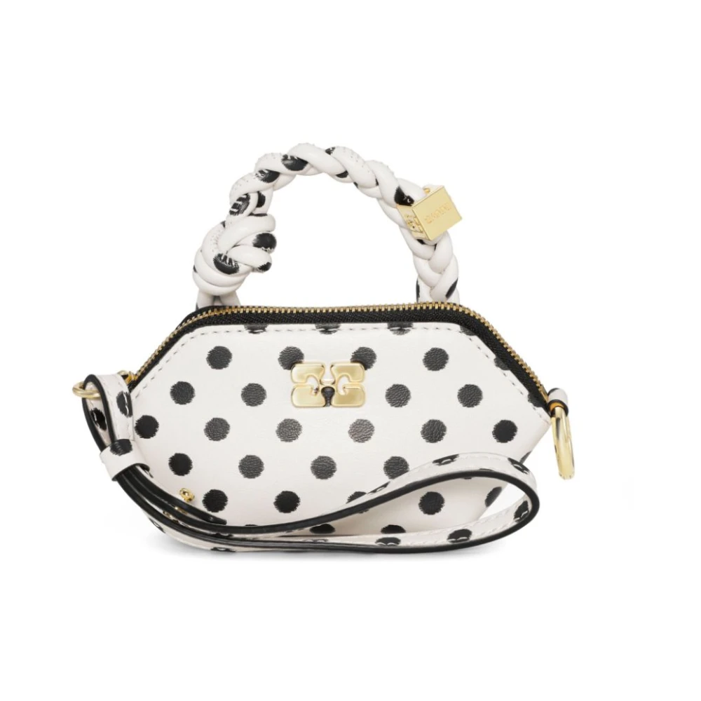 Ganni Polka Dot Nano-tas in wit White Dames