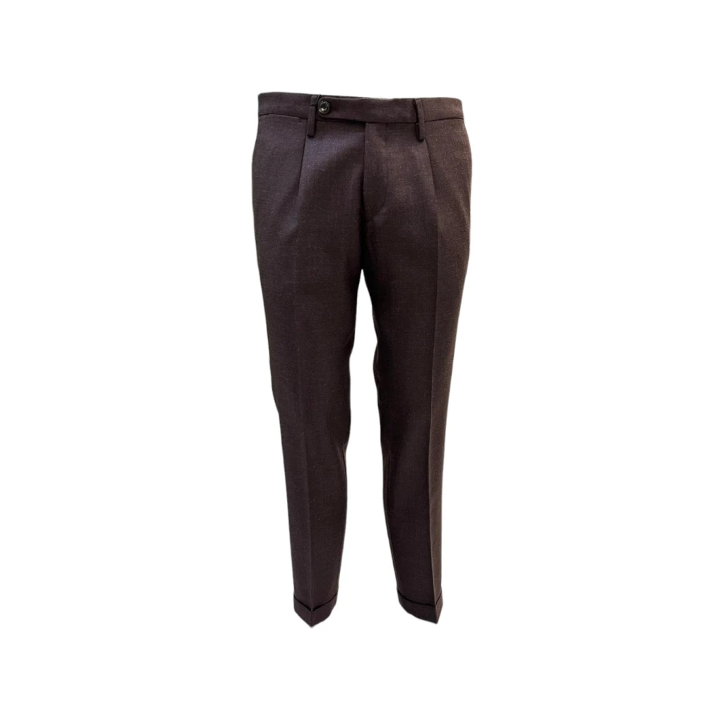 Michael Coal Stijlvolle Wollen Broek Purple Heren