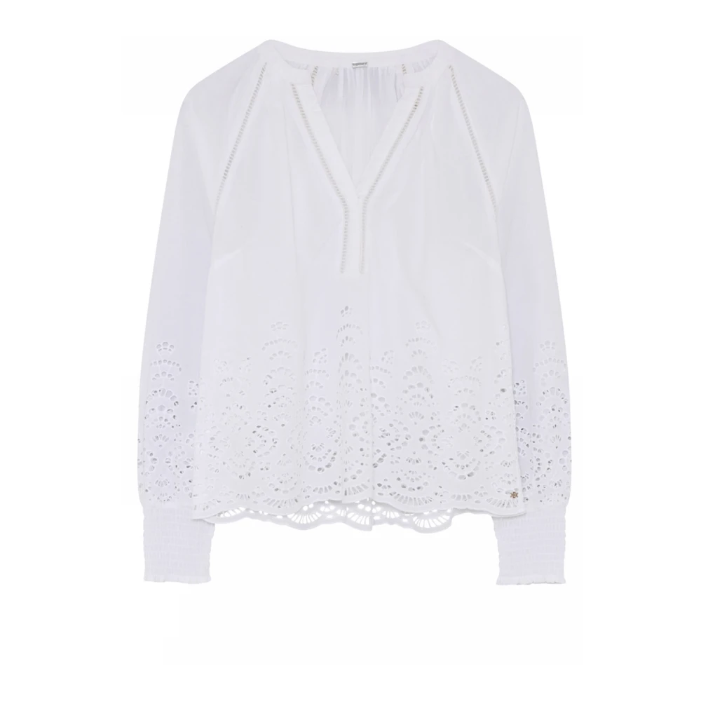 Gustav Feminine Blouse met Kantdetail White Dames