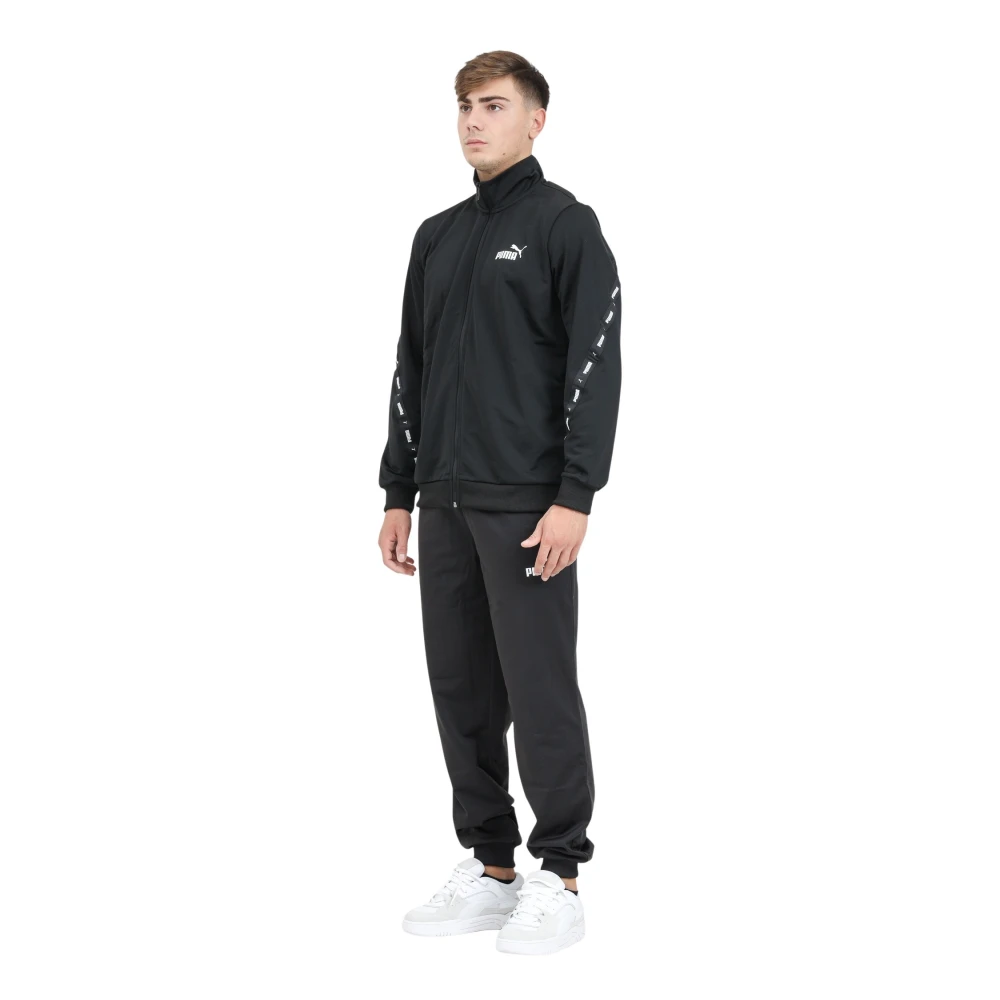 Puma Sporty Poly Tape Tracksuit Black Heren