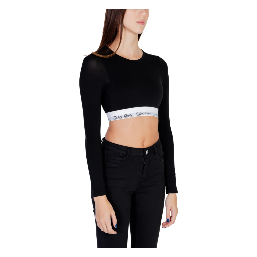 Calvin Klein Herfst Winter Dames T-Shirts en Canvas Black Dames