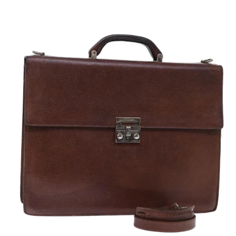 Salvatore Ferragamo Pre-owned Leather handbags Brown Dames