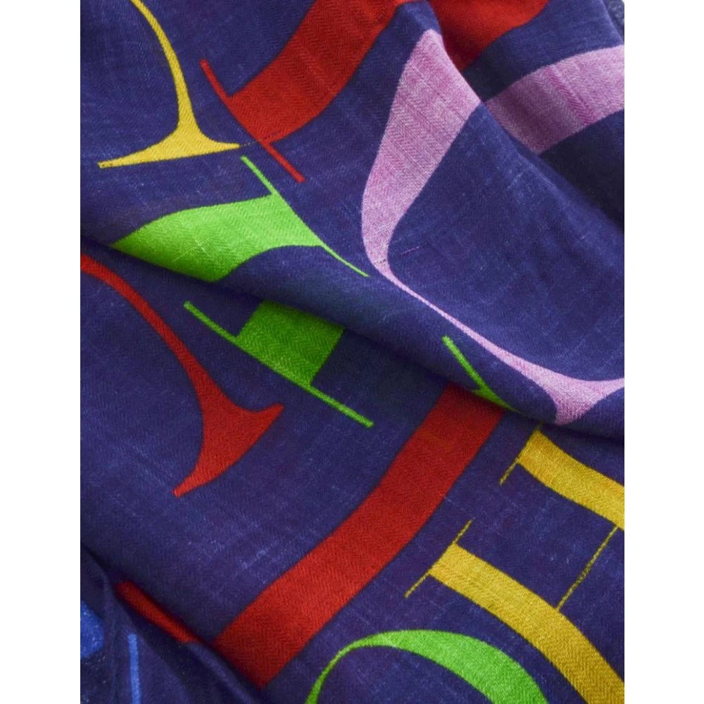 Carolina Herrera Multicolor Initialen Modal Cashmere Sjaal Multicolor Unisex