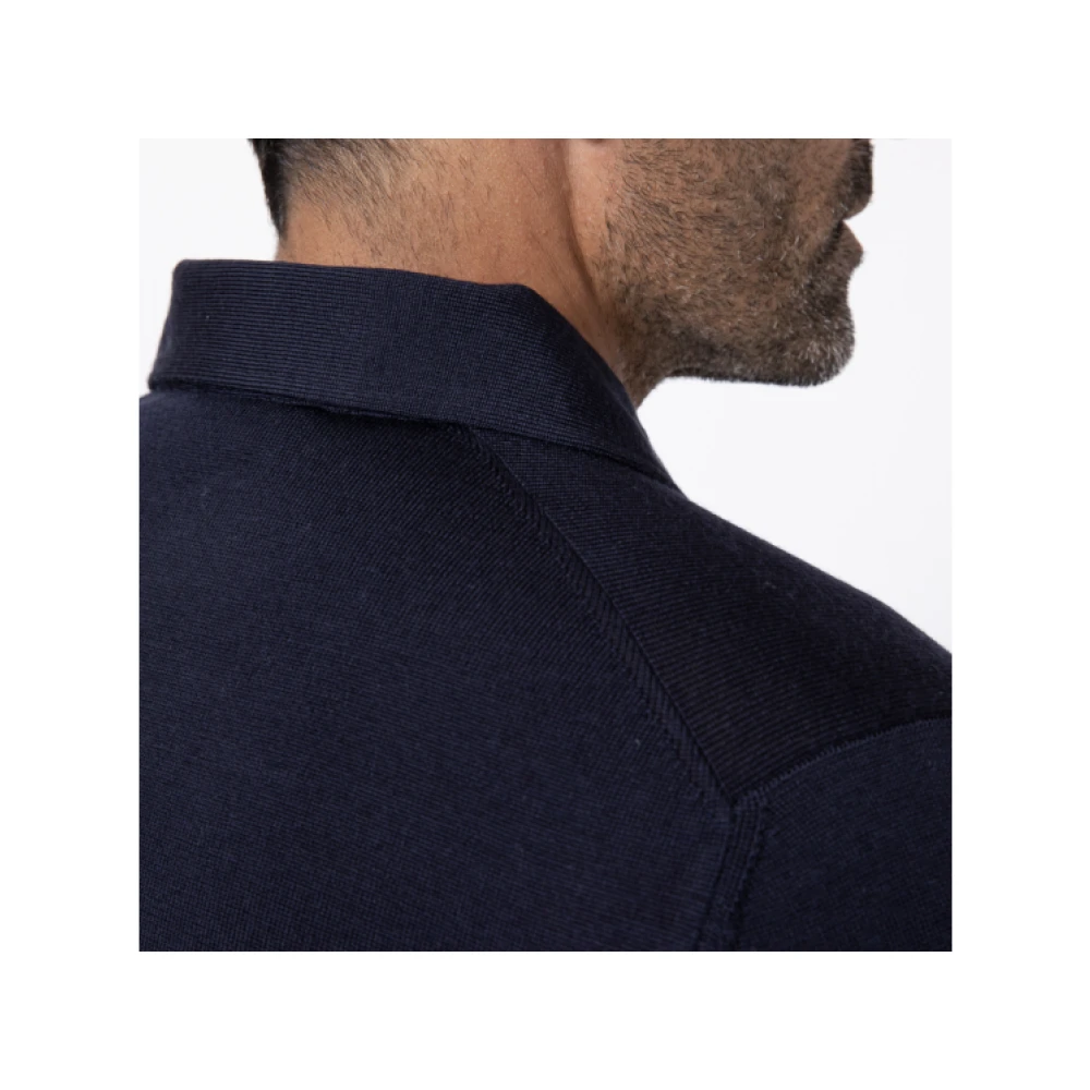 Gran Sasso Navy Blue Lange Mouwen Shirt Blue Heren
