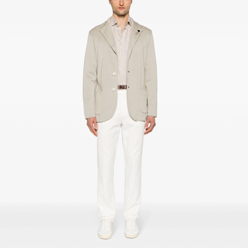 Lardini Gebreid colbert in beige Heren