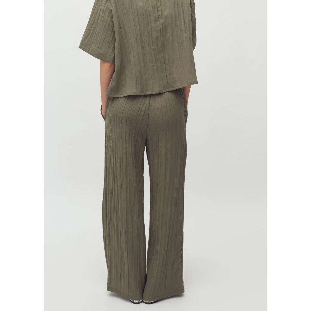 MbyM Groene Gestreepte Wijde Broek Green Dames