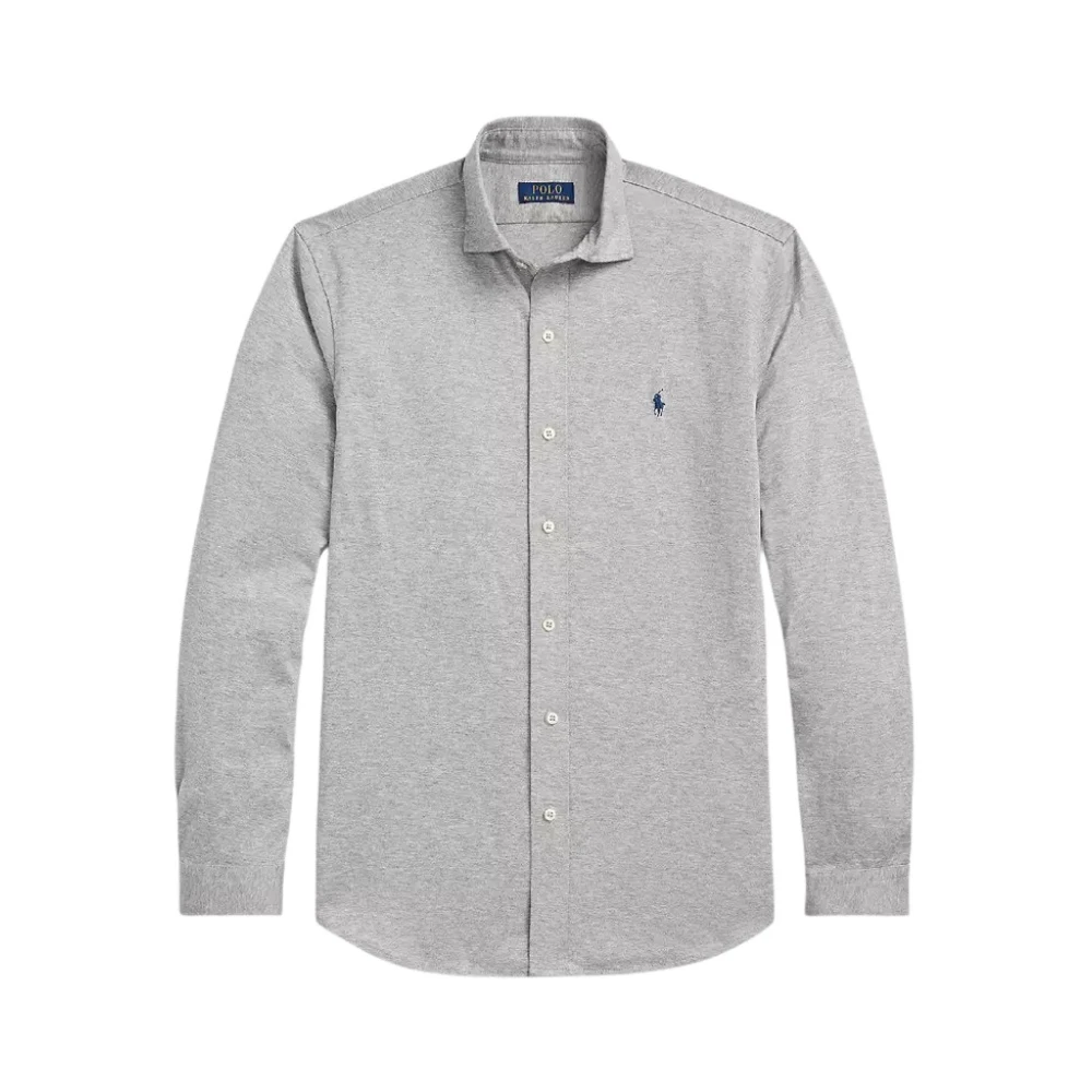 Ralph Lauren Geborduurd Logo Katoenen Shirt Gray Heren