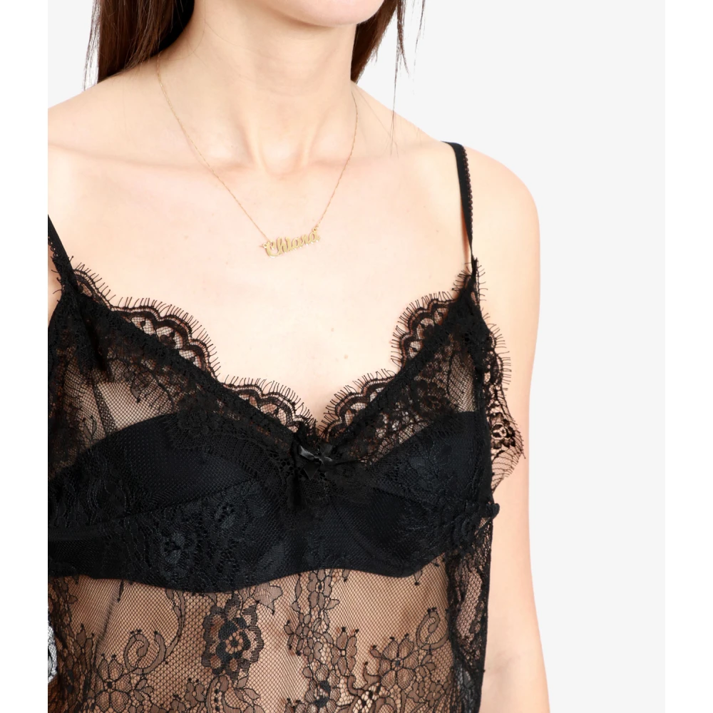 Aniye By Zwarte Kant Sheer Effect Camisole Black Dames