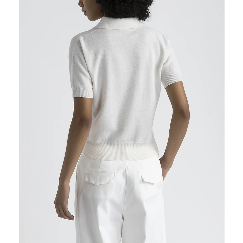 PESERICO Polo hals trui van zuivere kasjmier White Dames
