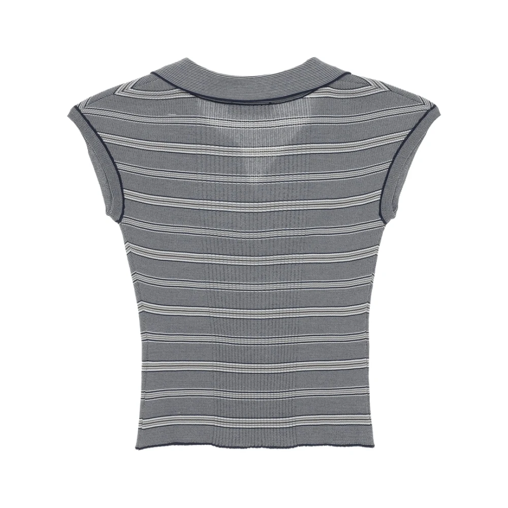 LOW Classic Blauw Gestreepte Polotrui Gray Dames