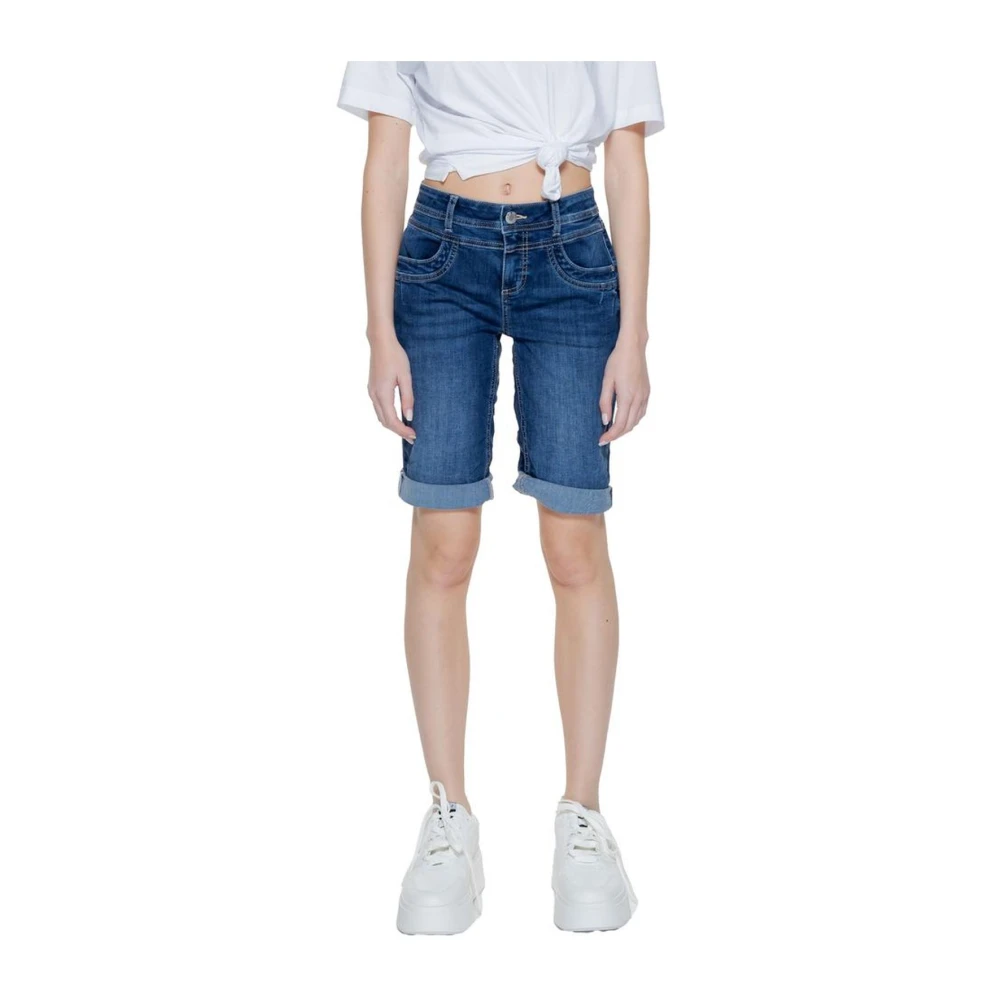 Street One Katoen Bermuda Shorts Blue Dames