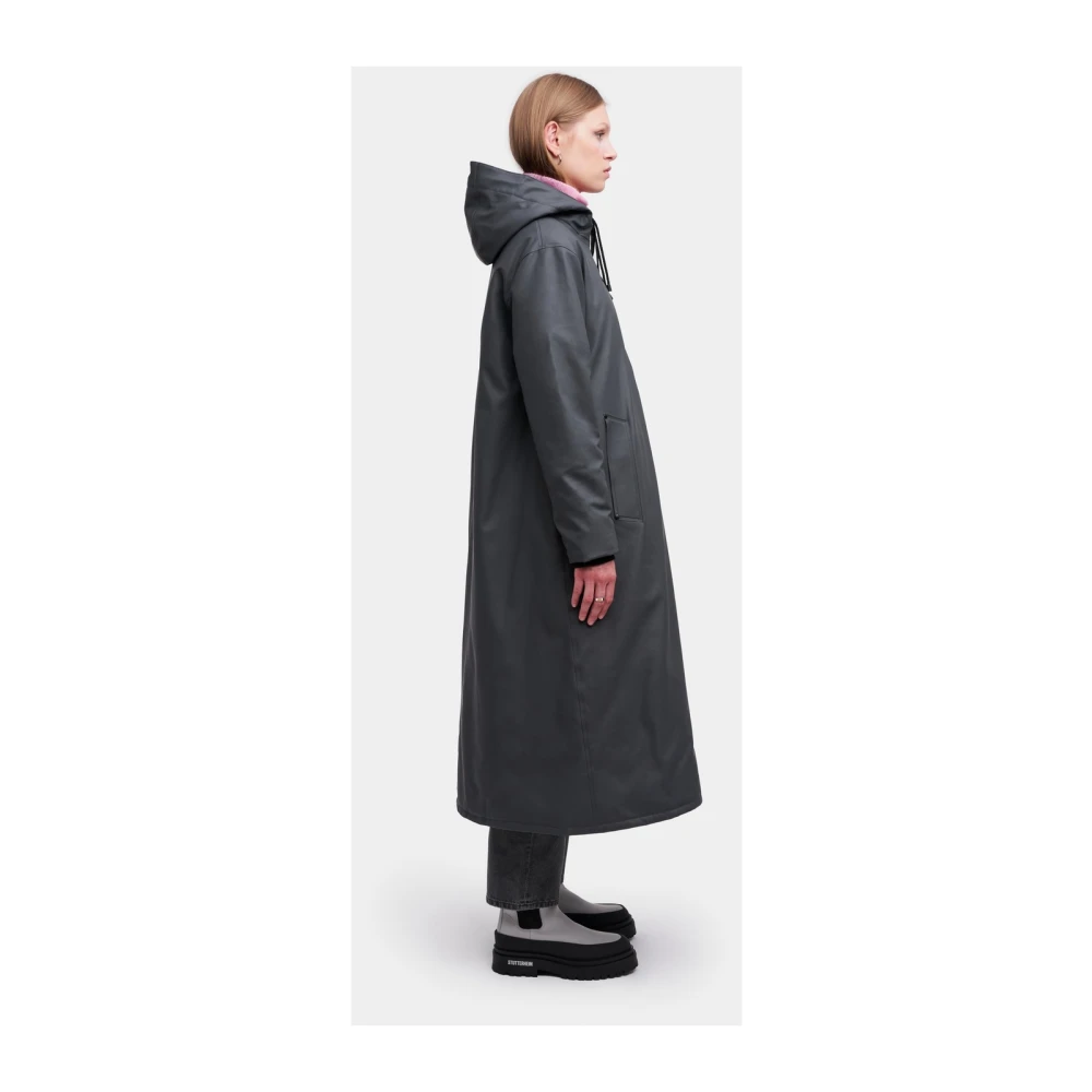 Stutterheim Warm Knielange A-Lijn Regenjas Black Dames