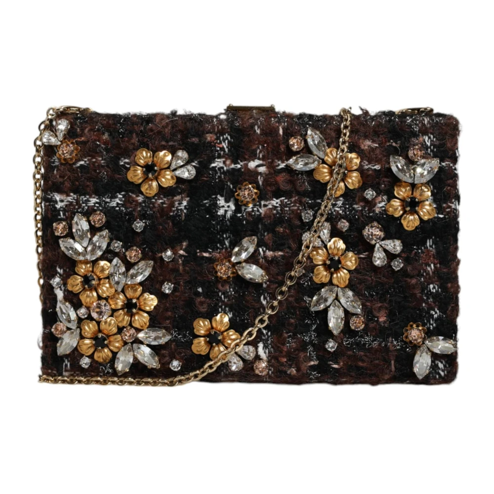 Dolce & Gabbana Women's Floral Tweed Crossbody Clutch Bag