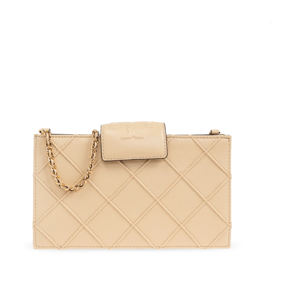 Tory Burch Women's Beige Fleming Mini Chain Wallet